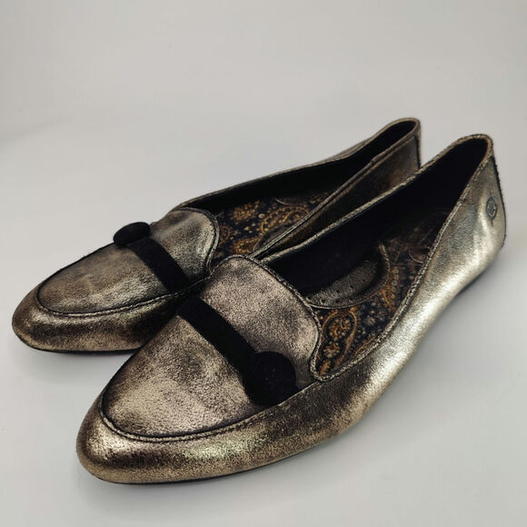 Gold born Pointed toe flats sz 6 - Picture 3 of 8